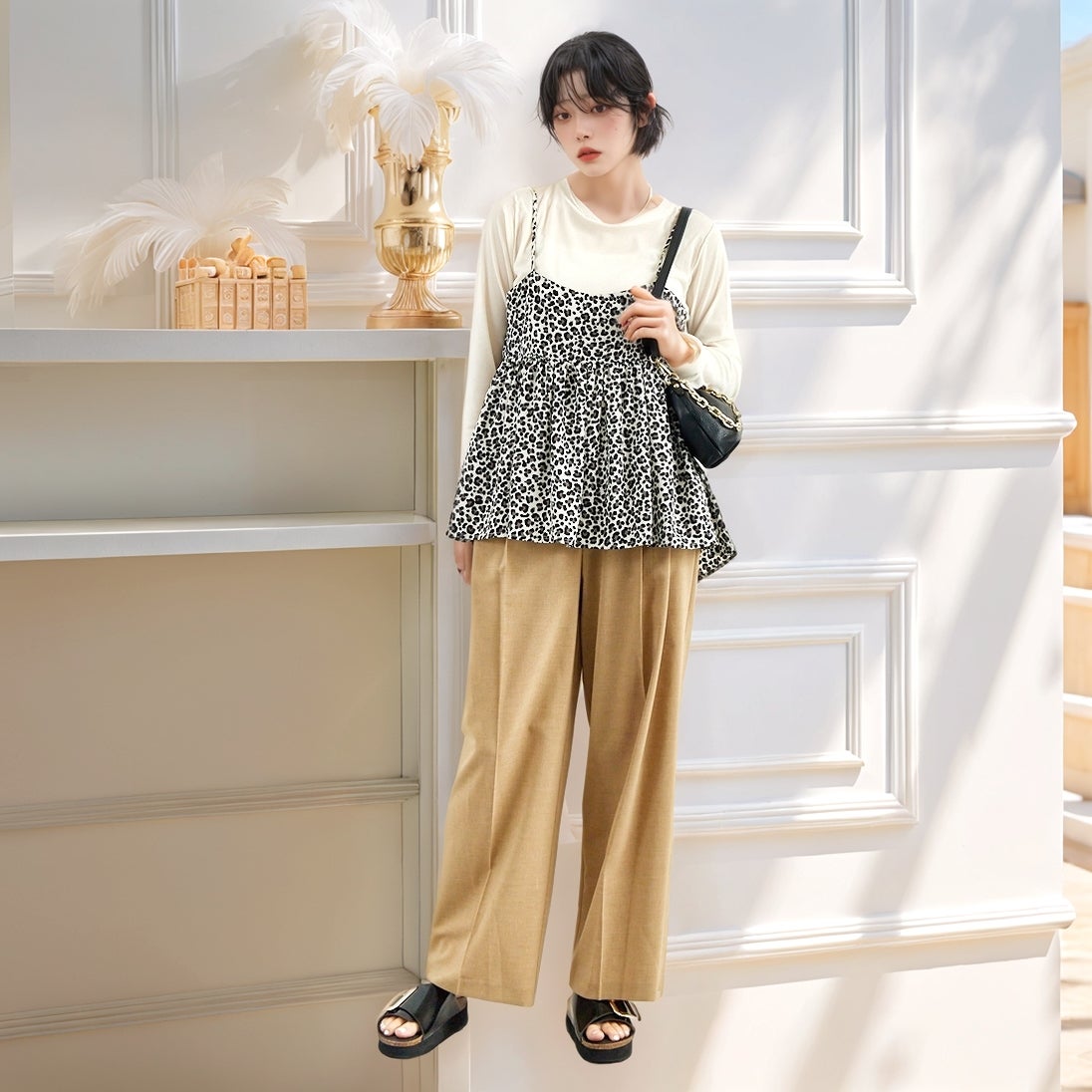 Jf Ready Made [ジェイエフレディメイド] 総柄キャミビスチェ [51285711] ｵﾌﾚｵﾊﾟｰﾄﾞ &&モデル身長：167cm 着用サイズ：F&&