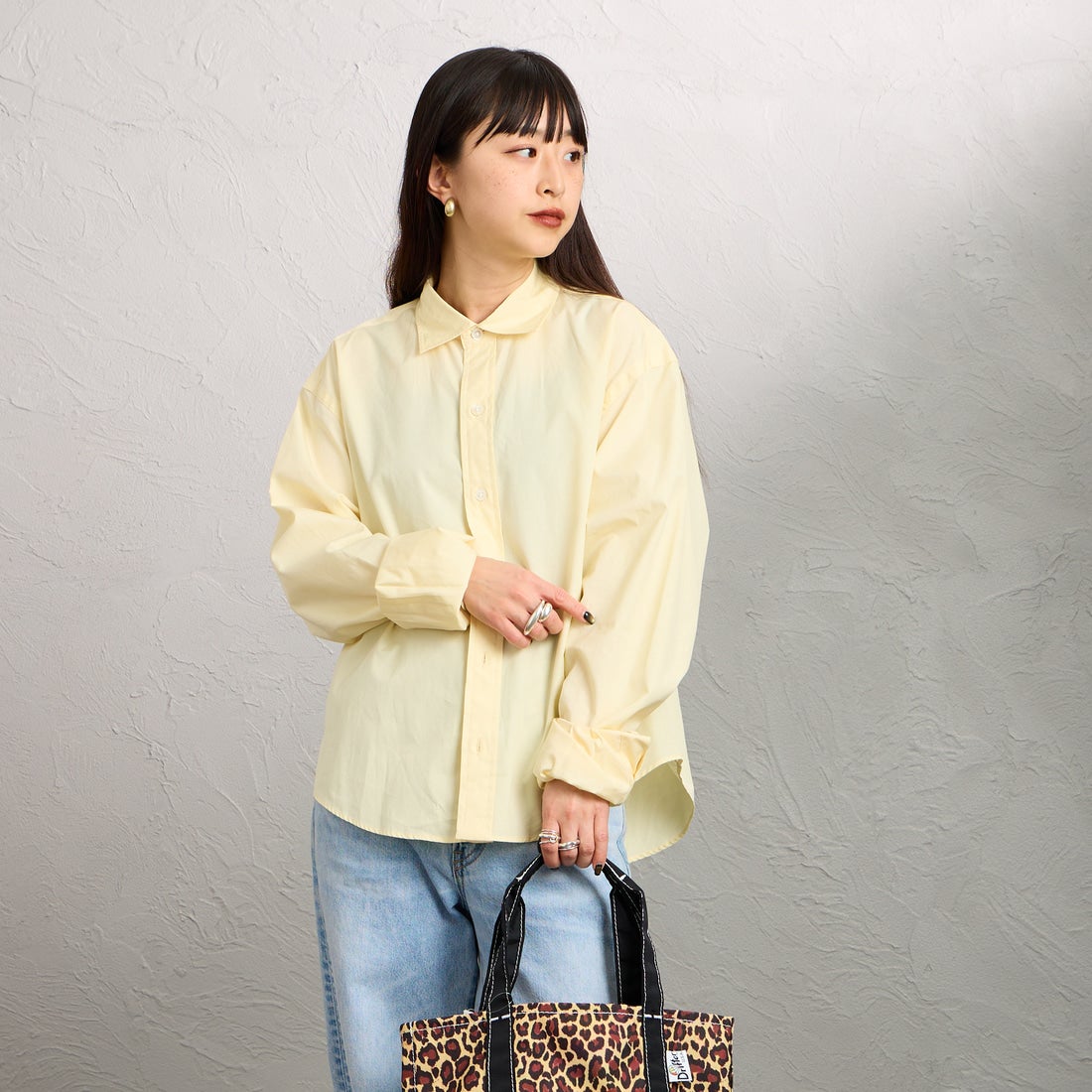 THE SHINZONE [ザ シンゾーン] ショートペックシャツ [25SMSBL12] 53 YELLOW &&モデル身長：150cm 着用サイズ：F0&&