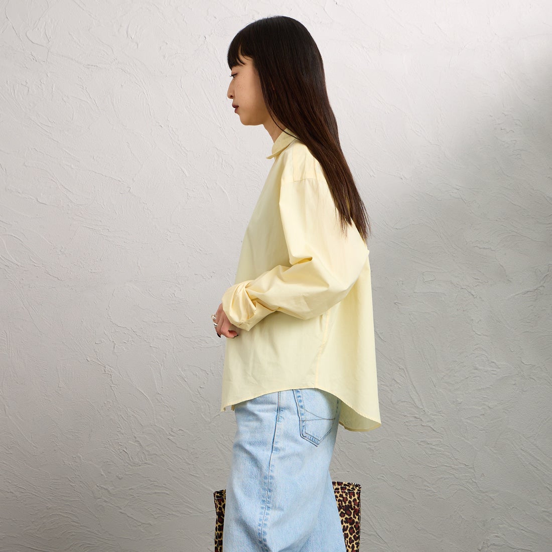 THE SHINZONE [ザ シンゾーン] ショートペックシャツ [25SMSBL12] 53 YELLOW &&モデル身長：150cm 着用サイズ：F0&&