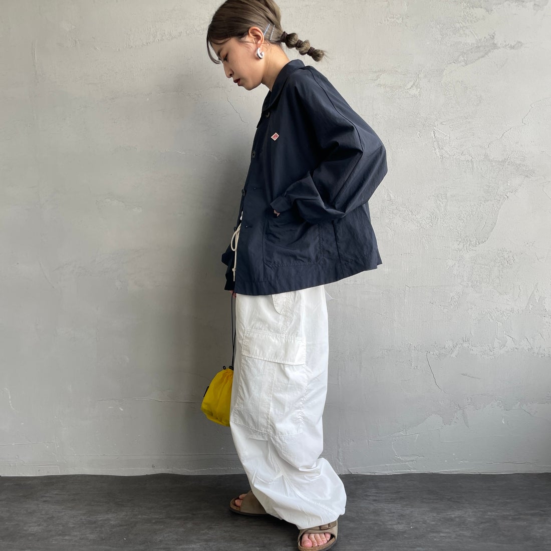 DANTON [ダントン] ドルマンスリーブジャケット [DT-A0652TNY] NAVY &&モデル身長：150cm 着用サイズ：36&&