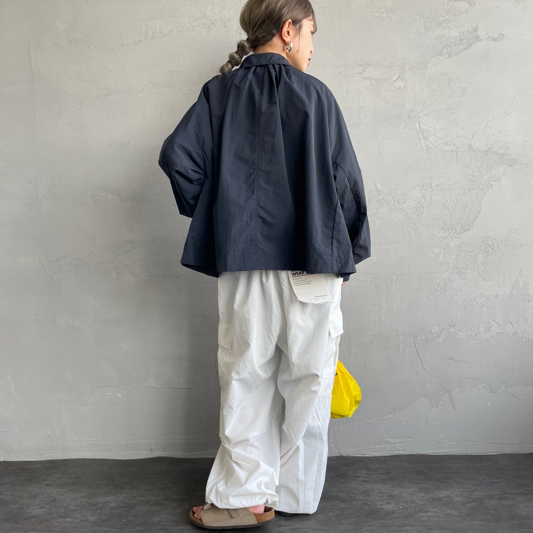 DANTON [ダントン] ドルマンスリーブジャケット [DT-A0652TNY] NAVY &&モデル身長：150cm 着用サイズ：36&&