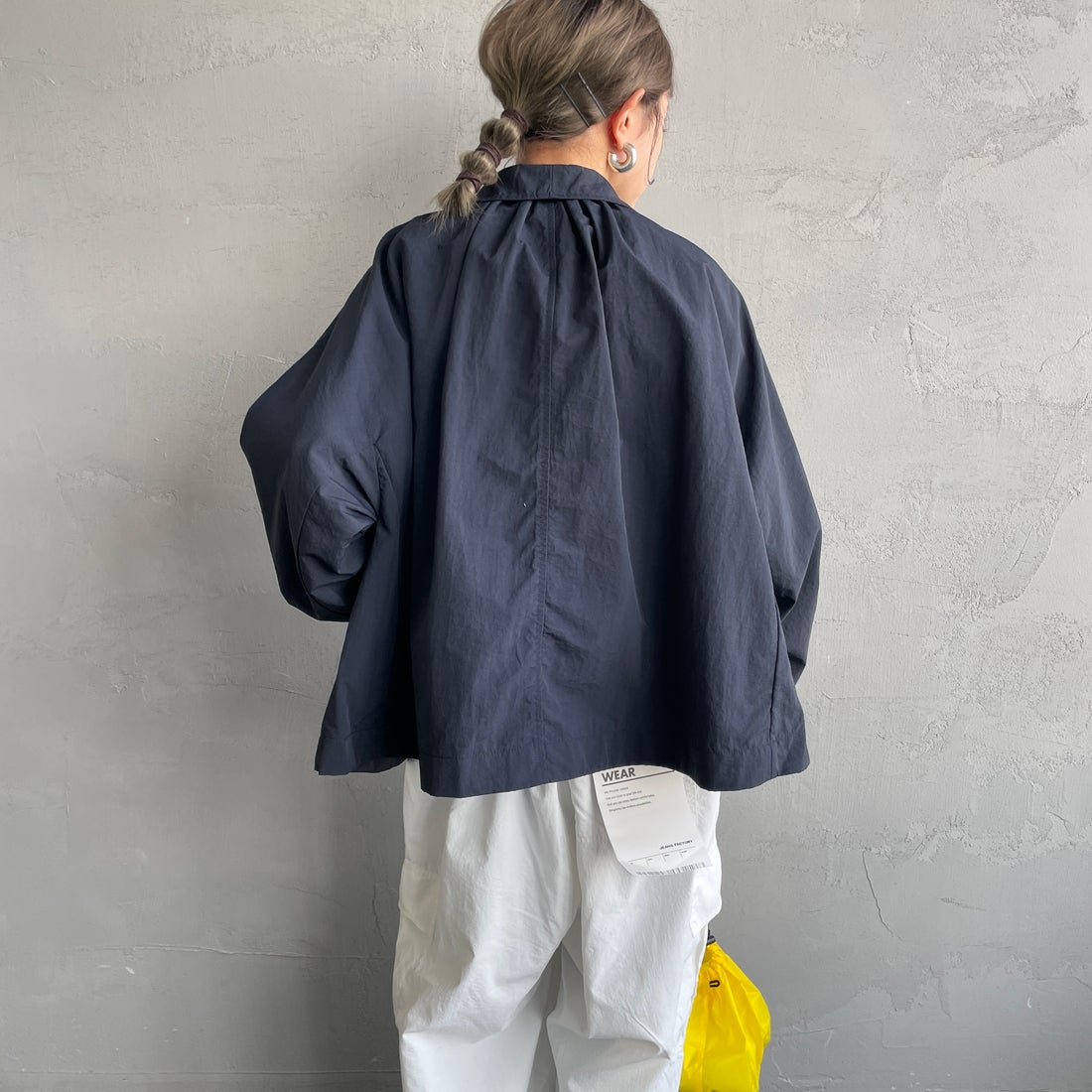 DANTON [ダントン] ドルマンスリーブジャケット [DT-A0652TNY] NAVY &&モデル身長：150cm 着用サイズ：36&&