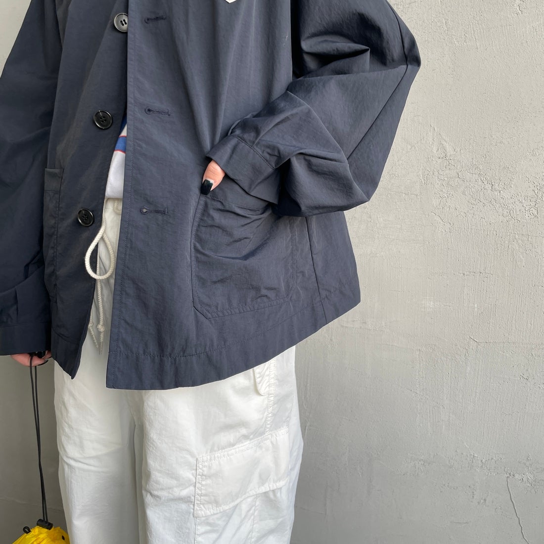 DANTON [ダントン] ドルマンスリーブジャケット [DT-A0652TNY] NAVY &&モデル身長：150cm 着用サイズ：36&&