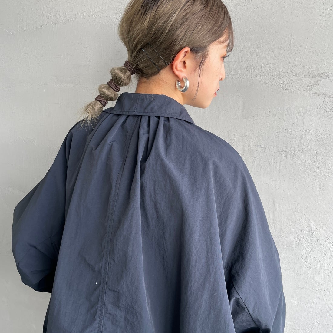 DANTON [ダントン] ドルマンスリーブジャケット [DT-A0652TNY] NAVY &&モデル身長：150cm 着用サイズ：36&&