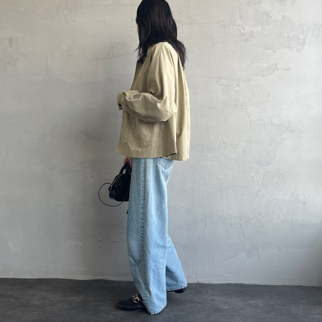 DANTON [ダントン] ドルマンスリーブジャケット [DT-A0652TNY] BEIGE &&モデル身長：160cm 着用サイズ：36&&