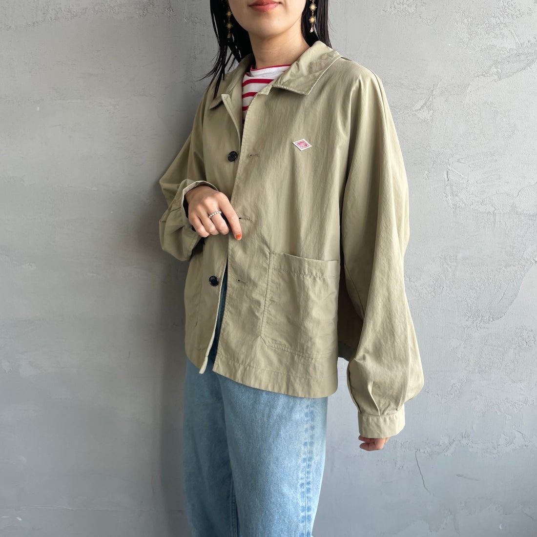 DANTON [ダントン] ドルマンスリーブジャケット [DT-A0652TNY] BEIGE &&モデル身長：160cm 着用サイズ：38&&