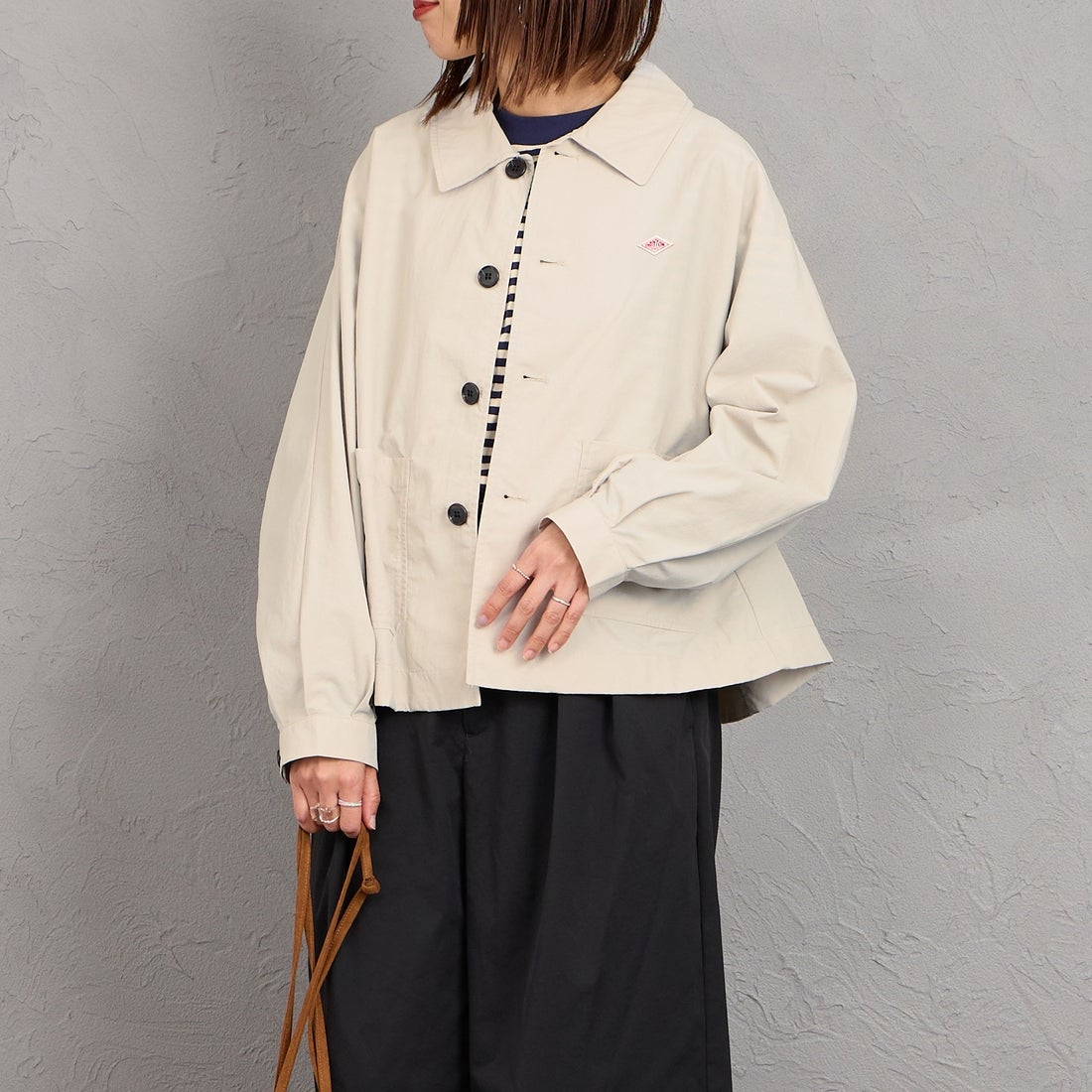 DANTON [ダントン] ドルマンスリーブジャケット [DT-A0652TNY] GREIGE &&モデル身長：159cm 着用サイズ：36&&
