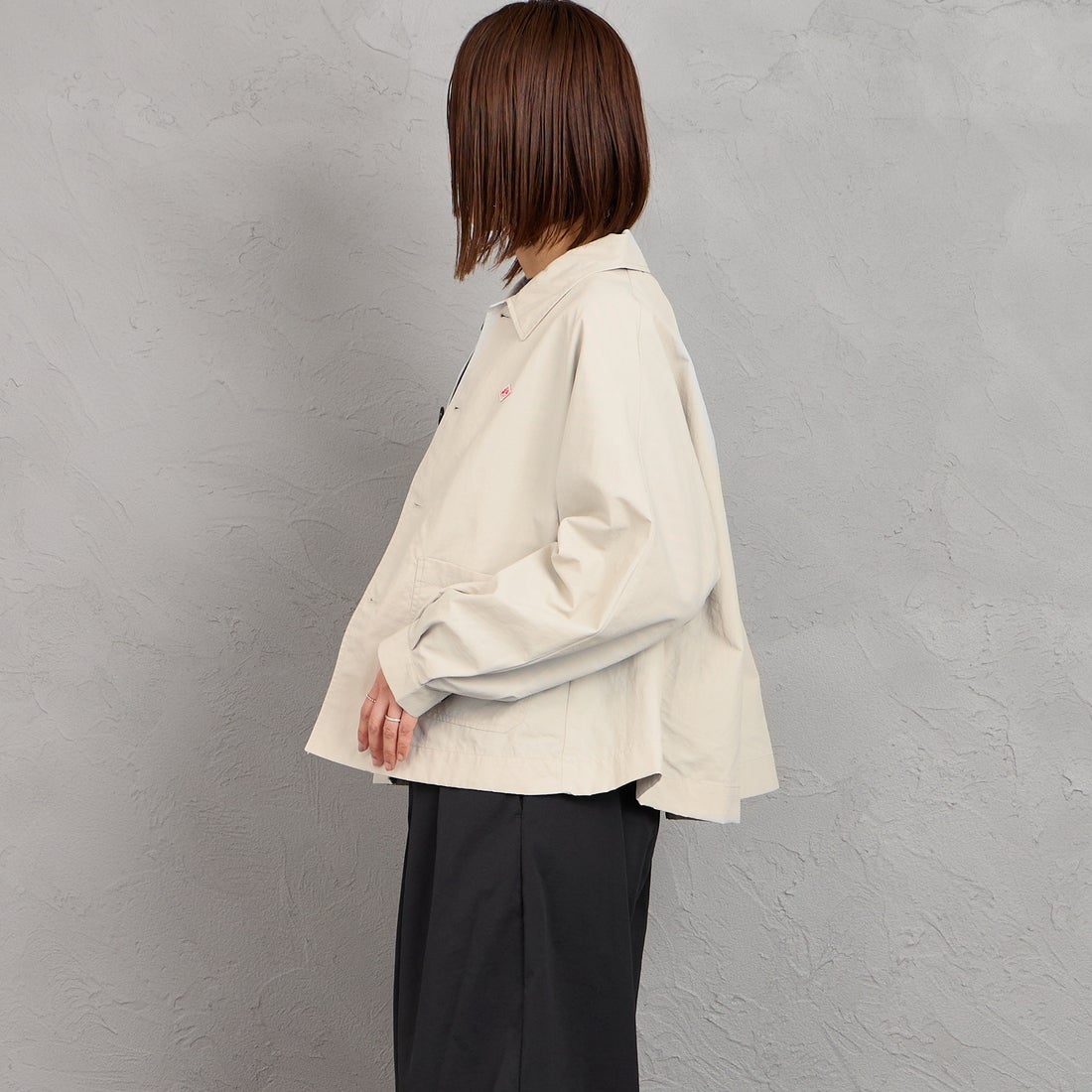 DANTON [ダントン] ドルマンスリーブジャケット [DT-A0652TNY] GREIGE &&モデル身長：159cm 着用サイズ：36&&
