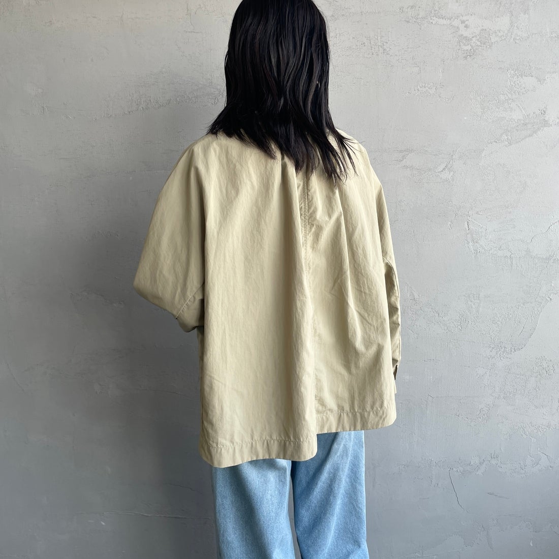 DANTON [ダントン] ドルマンスリーブジャケット [DT-A0652TNY] BEIGE &&モデル身長：160cm 着用サイズ：38&&