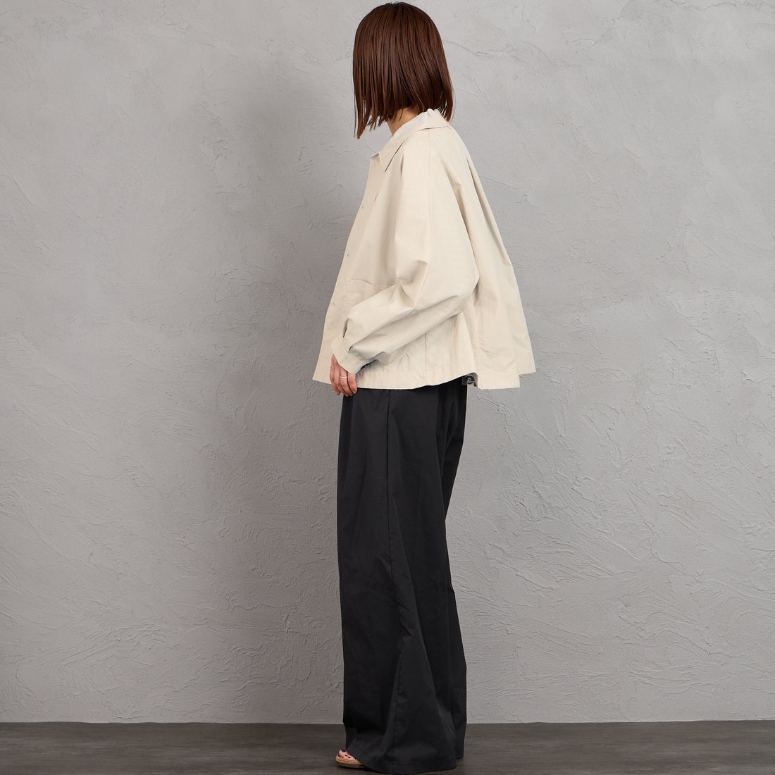 DANTON [ダントン] ドルマンスリーブジャケット [DT-A0652TNY] GREIGE &&モデル身長：159cm 着用サイズ：36&&