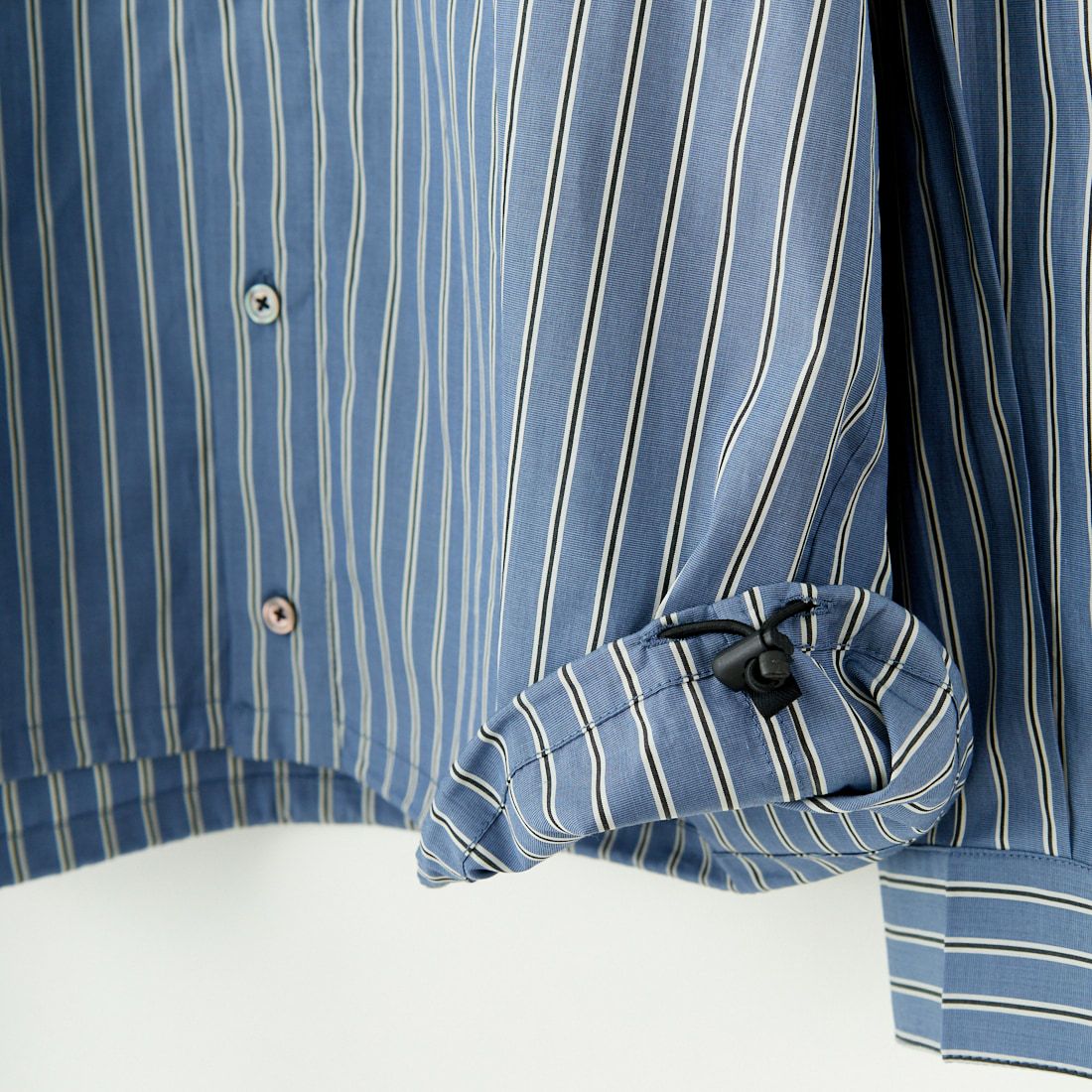 SLICK [スリック] 100/2 ストライプドローストリングシャツ [5155913] 208 BLUE G