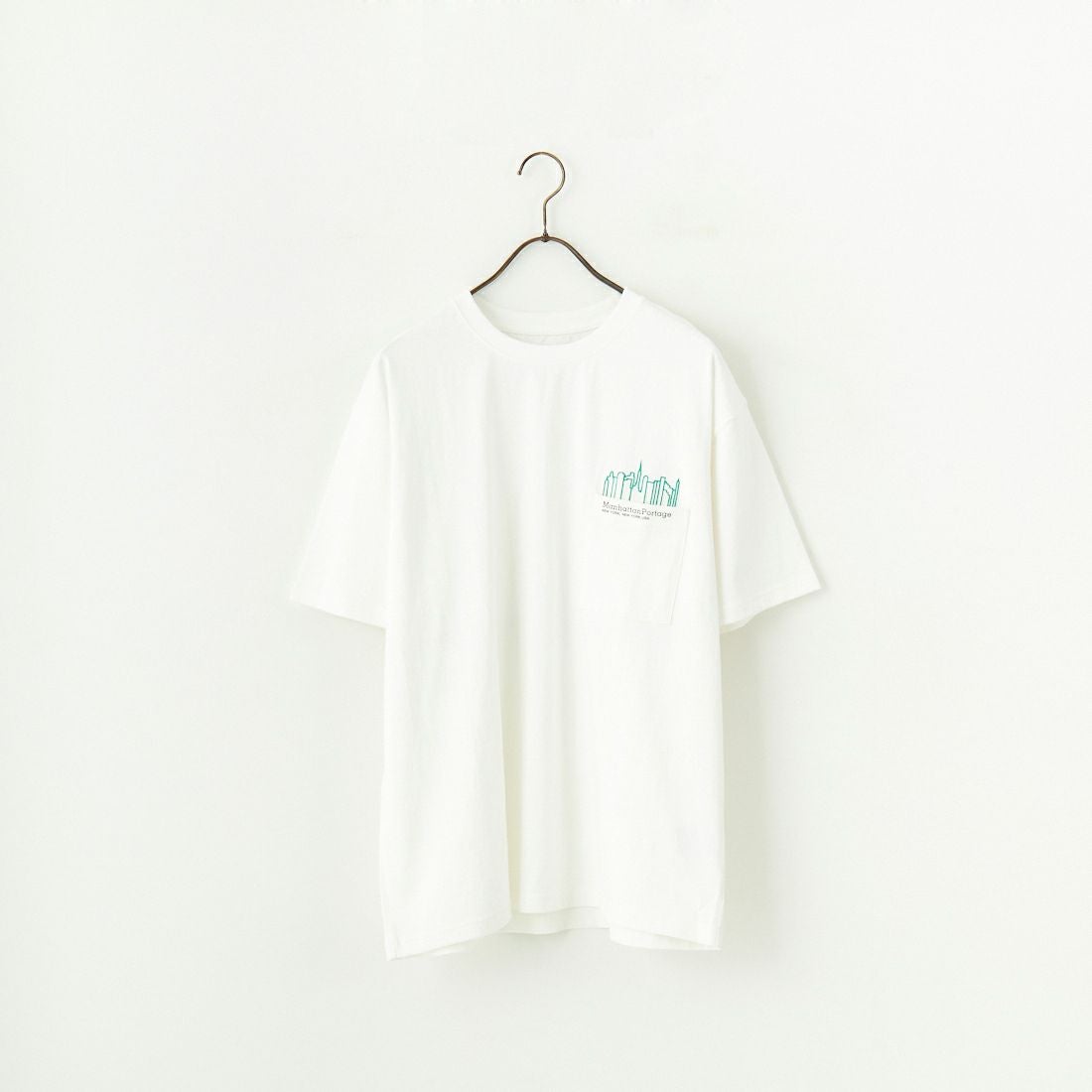 MANHATTAN PORTAGE [マンハッタンポーテージ] 別注 ポケット刺繍 バックプリントTシャツ [25SSMP-IN62-JF] WHITE