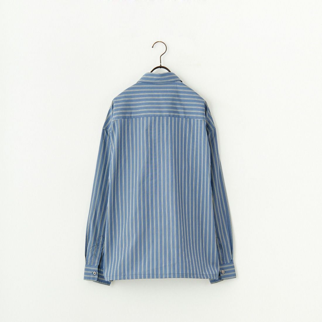 SLICK [スリック] 100/2 ストライプドローストリングシャツ [5155913] 208 BLUE G