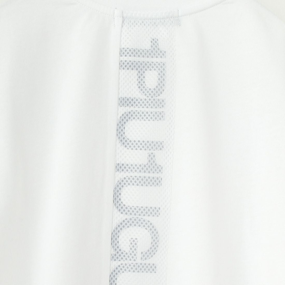 1PIU1UGUALE3 RELAX [ウノ ピゥ ウノ ウグァーレ トレ] 別注 メッシュデザイン バックプリントTシャツ [UST-25120IN-JF] WHITE