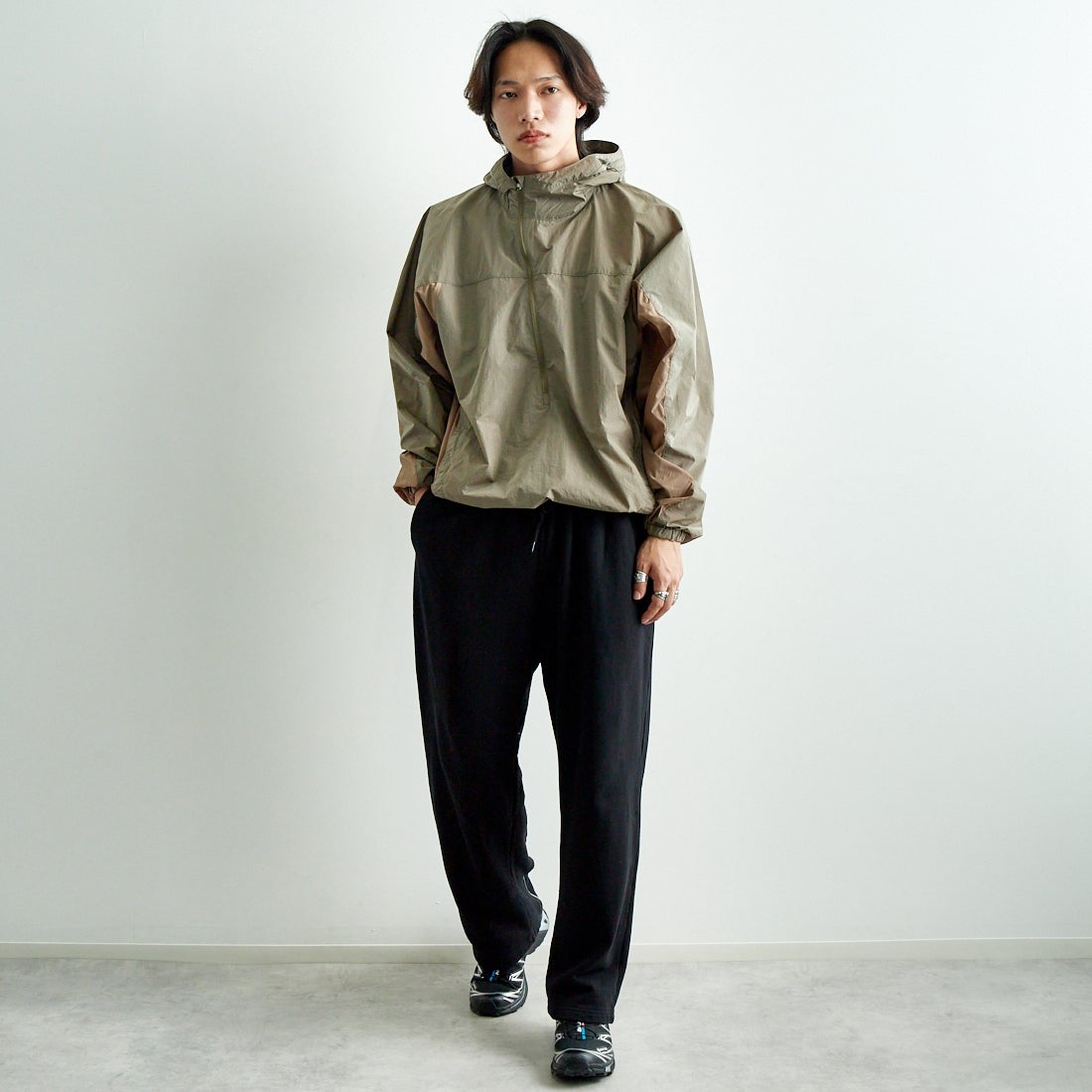 Name. [ネーム] ボンデージスウェットパンツ [NMPT-025] RED &&モデル身長：179cm 着用サイズ：1&&