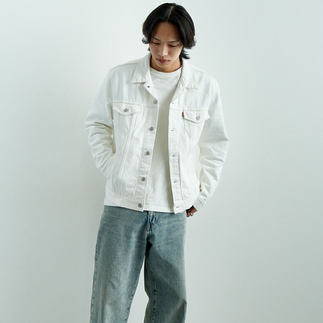 LEVI'S [リーバイス] トラッカージャケット [72334-02] 92 STEEL H &&モデル身長：179cm 着用サイズ：M&&