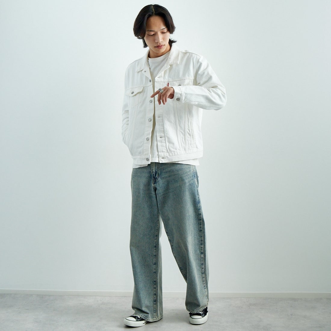 LEVI'S [リーバイス] トラッカージャケット [72334-02] 92 STEEL H &&モデル身長：179cm 着用サイズ：M&&