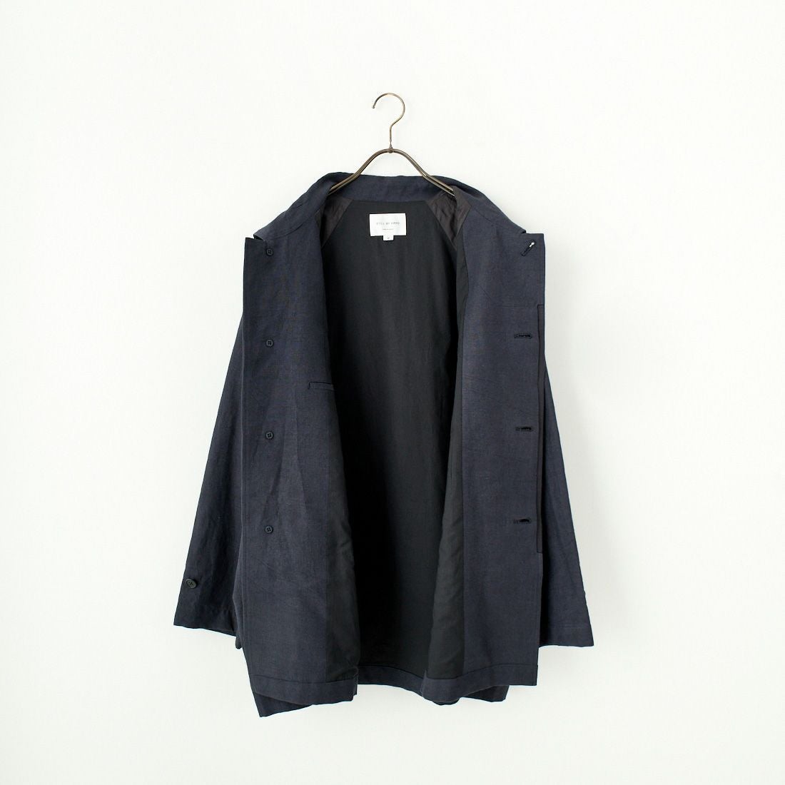 STILL BY HAND [スティルバイハンド] リネンコットンハーフコート [CO01251] NAVY