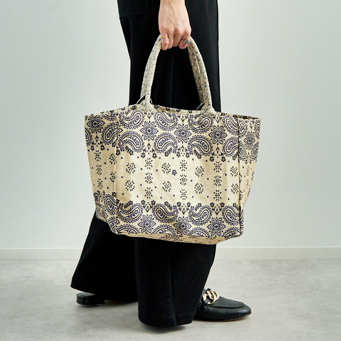 Bindu [ビンドゥー] ヴィンテージバンダナ ジャカードトートバッグ [BBB-2112] NAT/NAVY