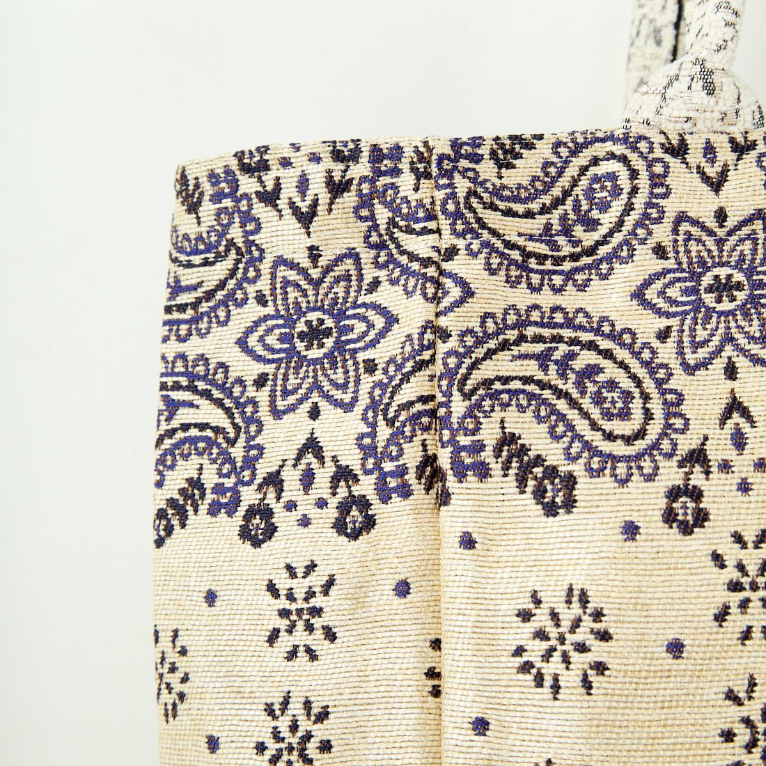 Bindu [ビンドゥー] ヴィンテージバンダナ ジャカードトートバッグ [BBB-2112] NAT/NAVY