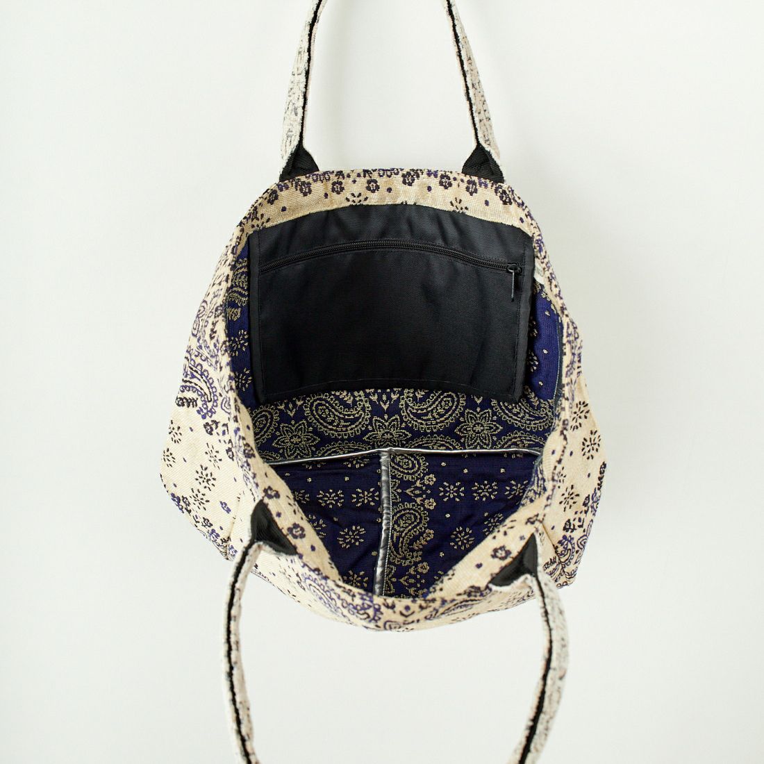 Bindu [ビンドゥー] ヴィンテージバンダナ ジャカードトートバッグ [BBB-2112] NAT/NAVY
