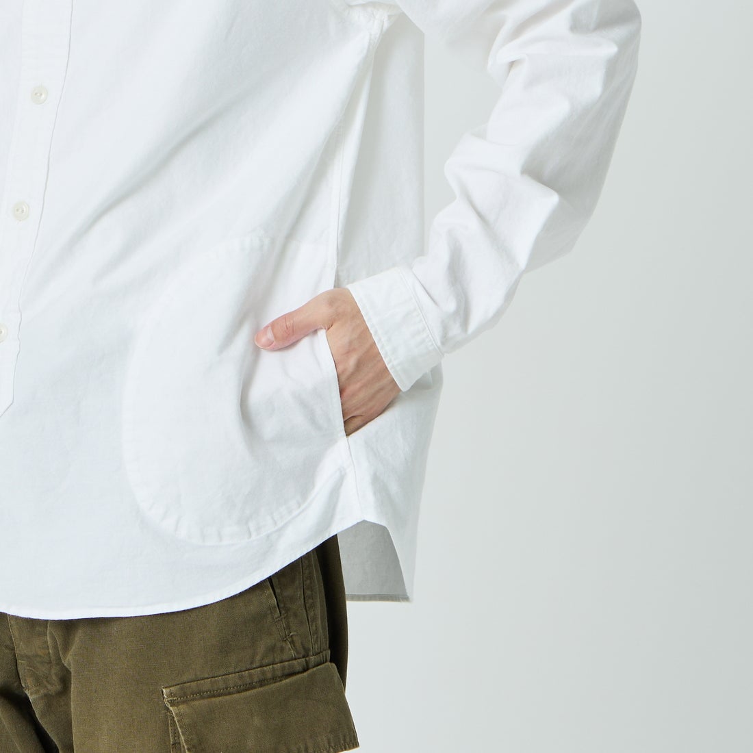 DANTON [ダントン] オックスフォード バンドカラーシャツ [DT-B0280SOX] WHITE