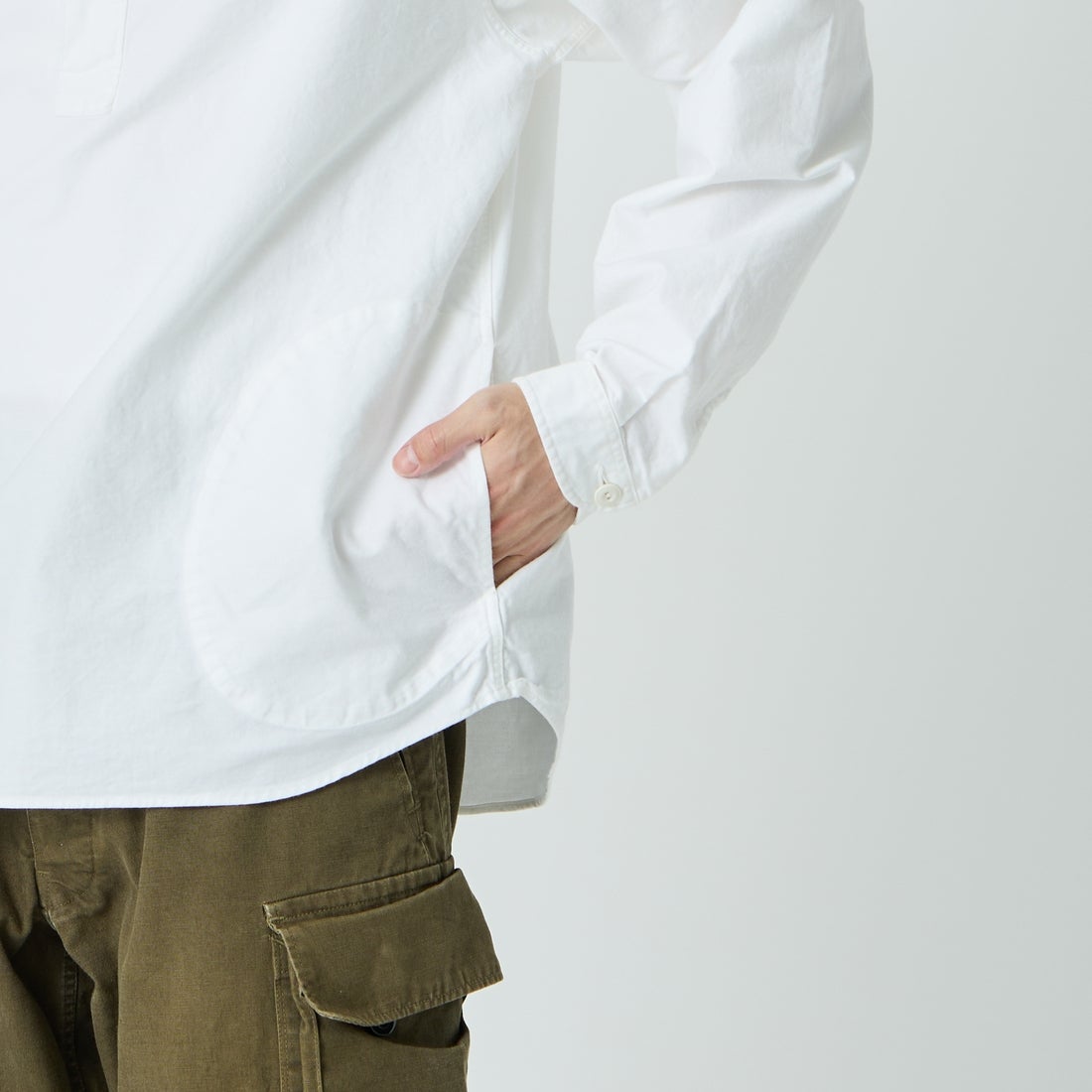 DANTON [ダントン] オックスフォード ラウンドカラーシャツ [DT-B0282SOX] WHITE