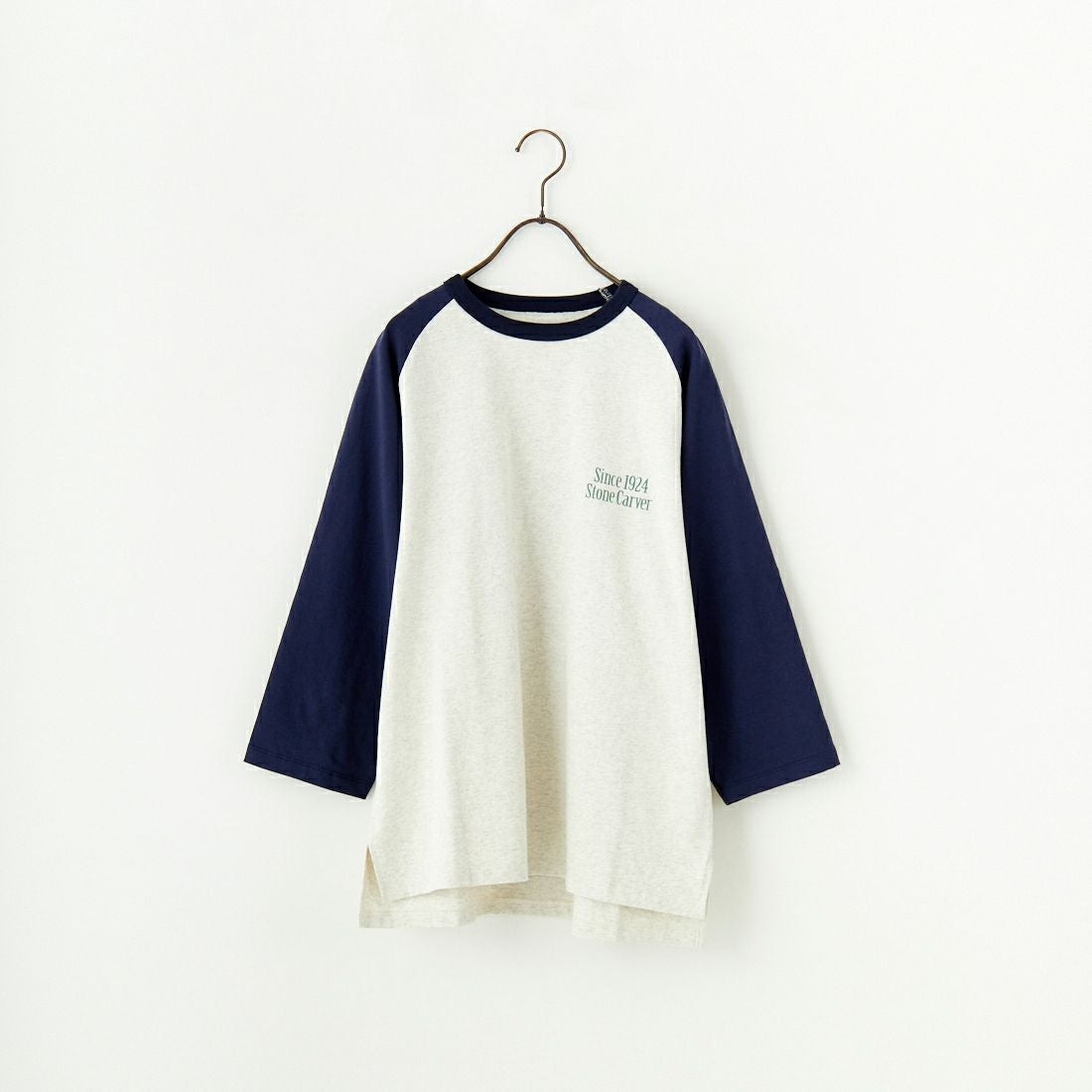 UNIVERSAL OVERALL [ユニバーサルオーバーオール] 別注 ラグランプリント7SLTシャツ SoneCarver [U2512210IN-JF] OAT/NVY