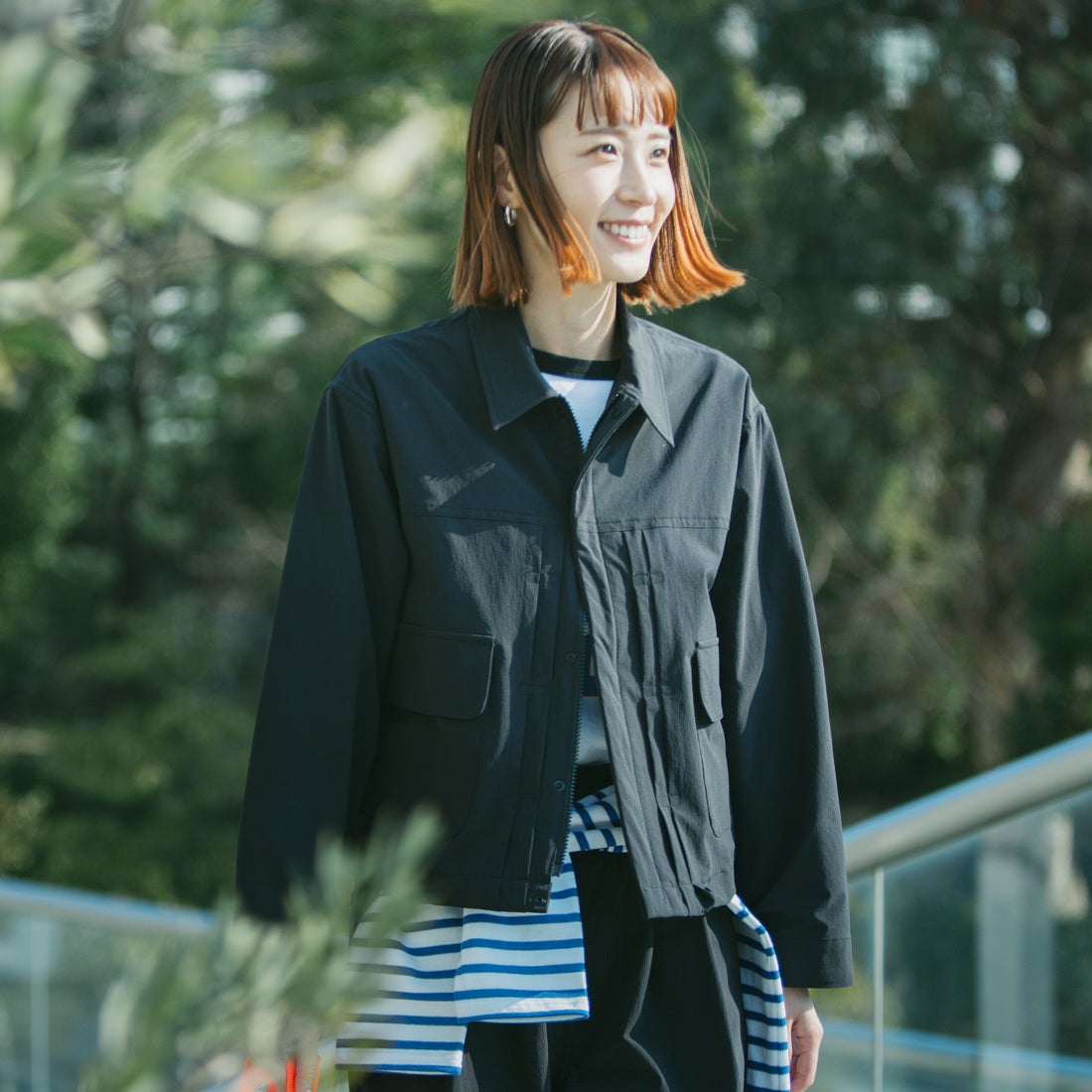 BLACK&&モデル身長：167cm 着用サイズ：F&&