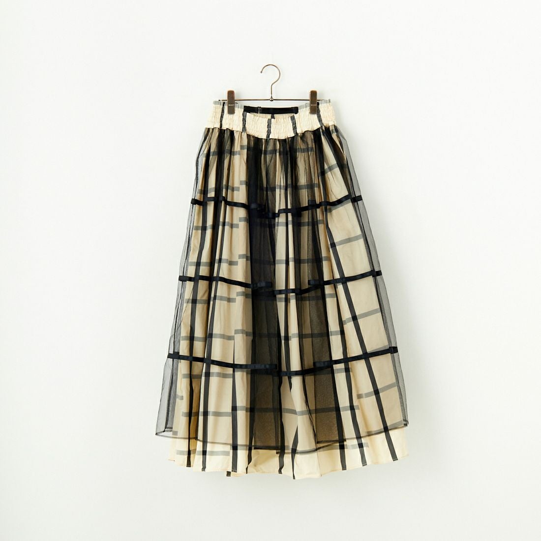 MAISON SPECIAL [メゾンスペシャル] 2WAY チュールレイヤーチェックボリュームスカート [21251515201] WHT