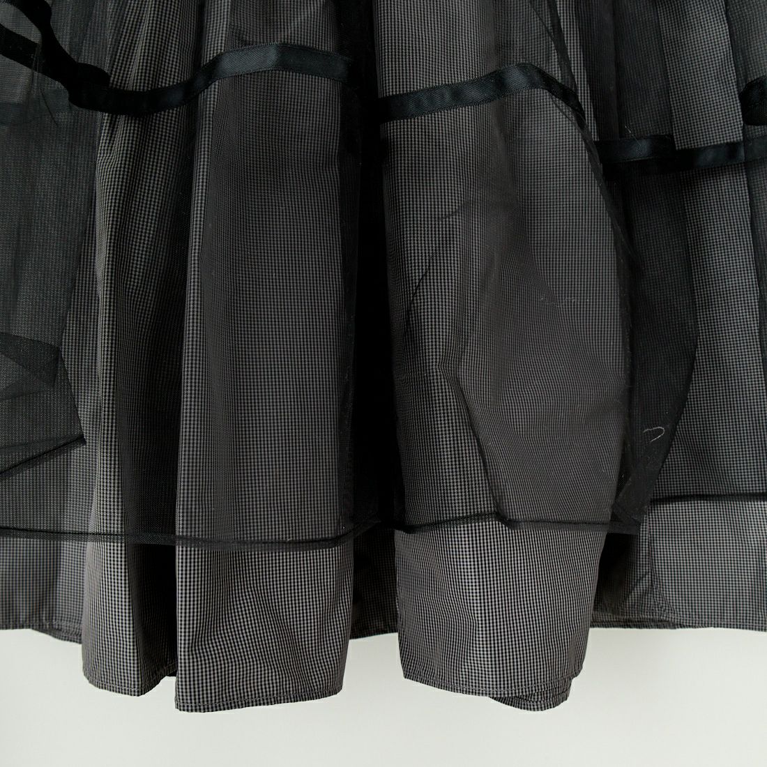 MAISON SPECIAL [メゾンスペシャル] 2WAY チュールレイヤーチェックボリュームスカート [21251515201] GRY