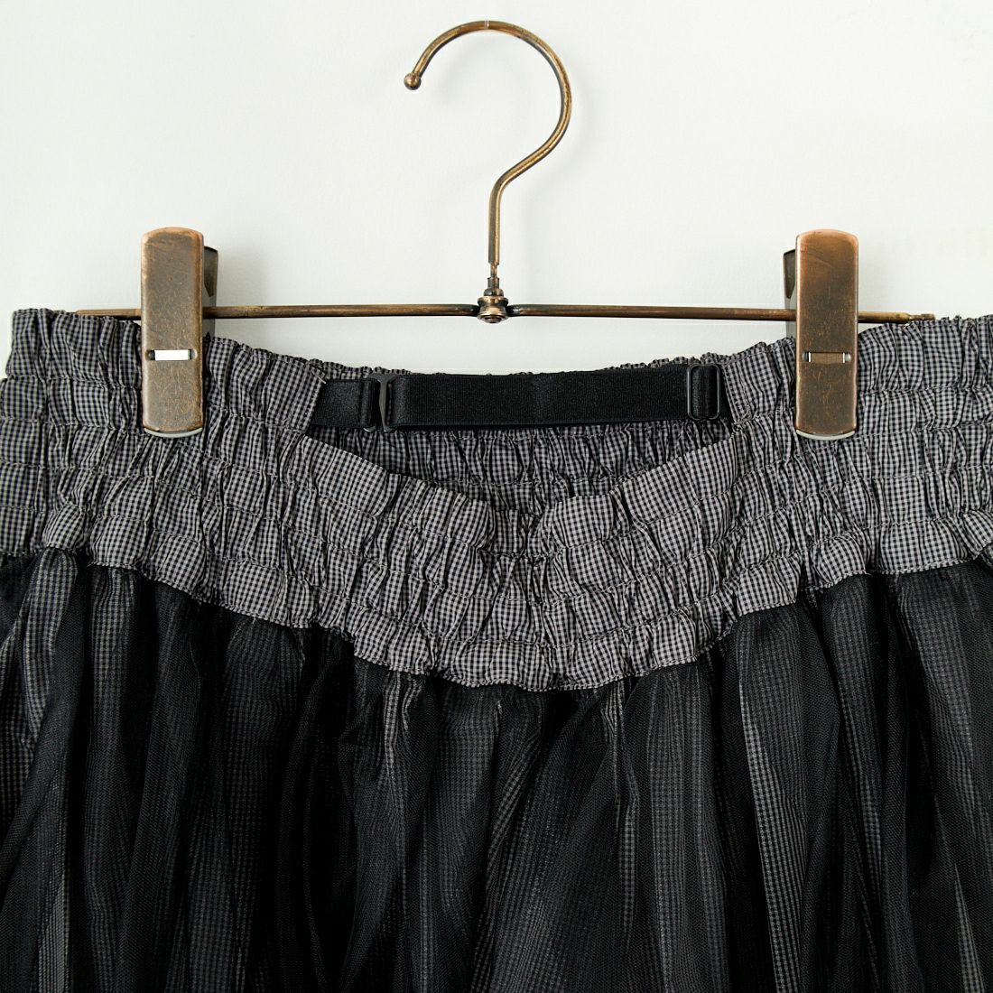 MAISON SPECIAL [メゾンスペシャル] 2WAY チュールレイヤーチェックボリュームスカート [21251515201] GRY