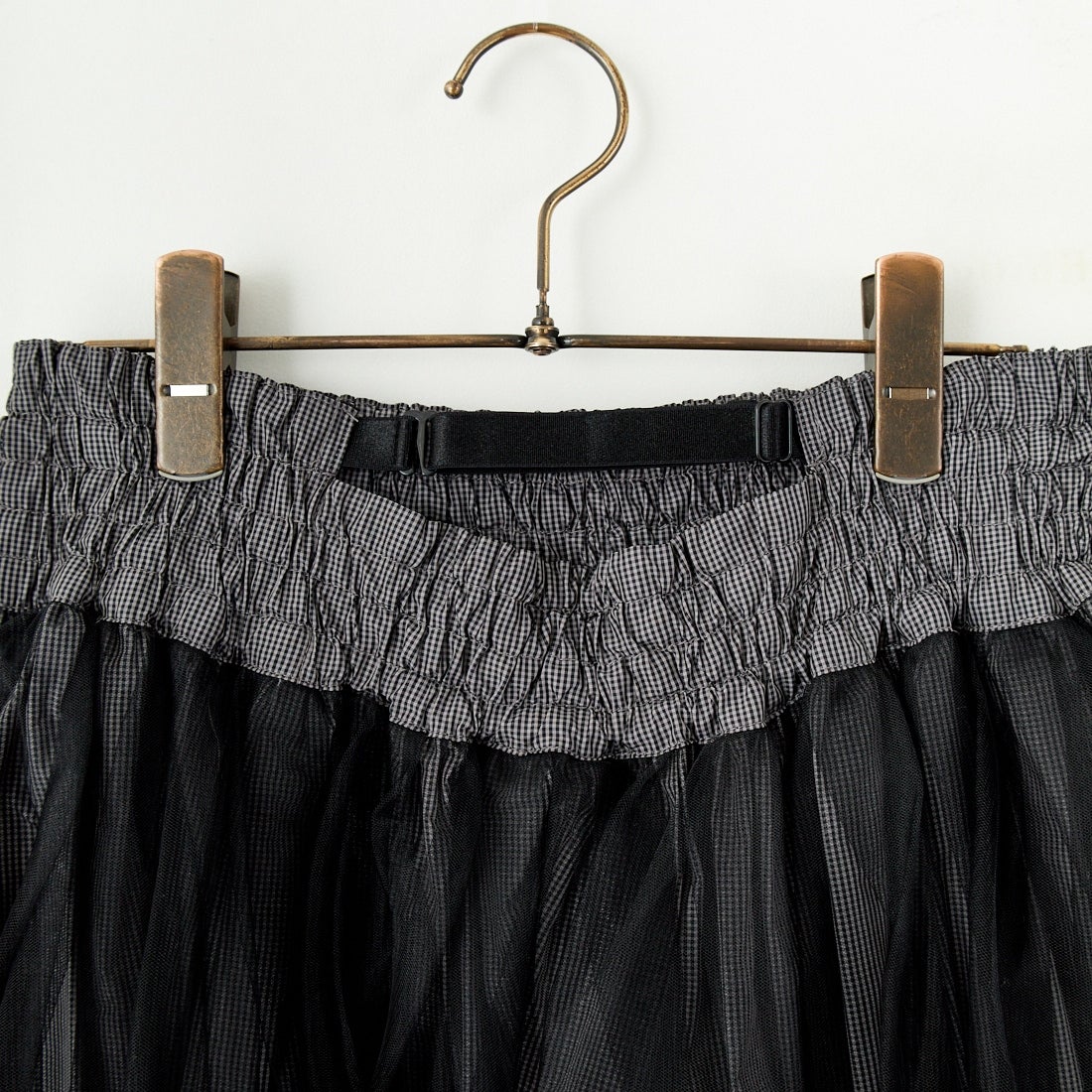 MAISON SPECIAL [メゾンスペシャル] 2WAY チュールレイヤーチェックボリュームスカート [21251515201] GRY