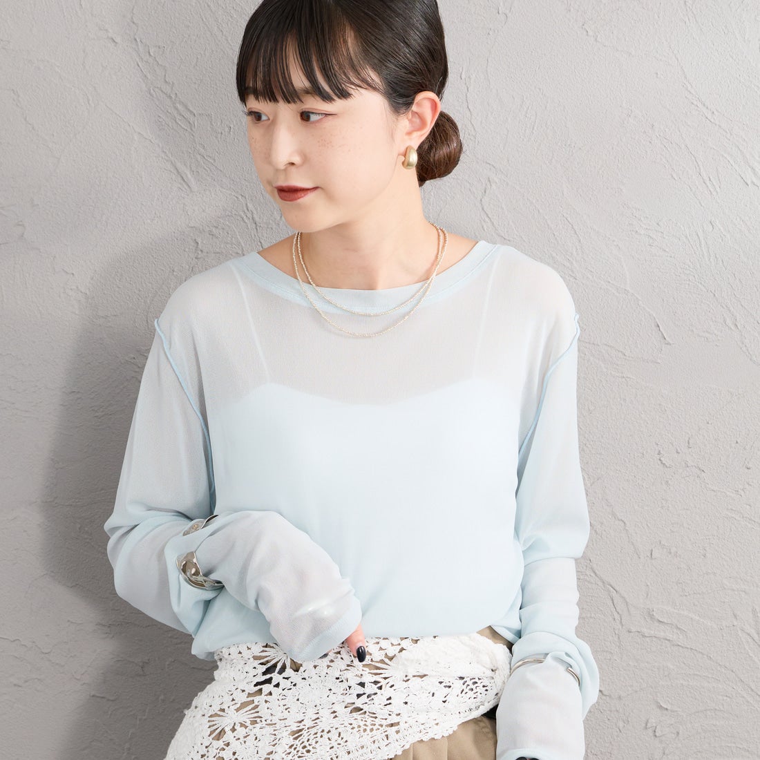 STELLA CIFFON [ステラシフォン] ビーズロングネックレス [AST1-25N06] 00 SILVER