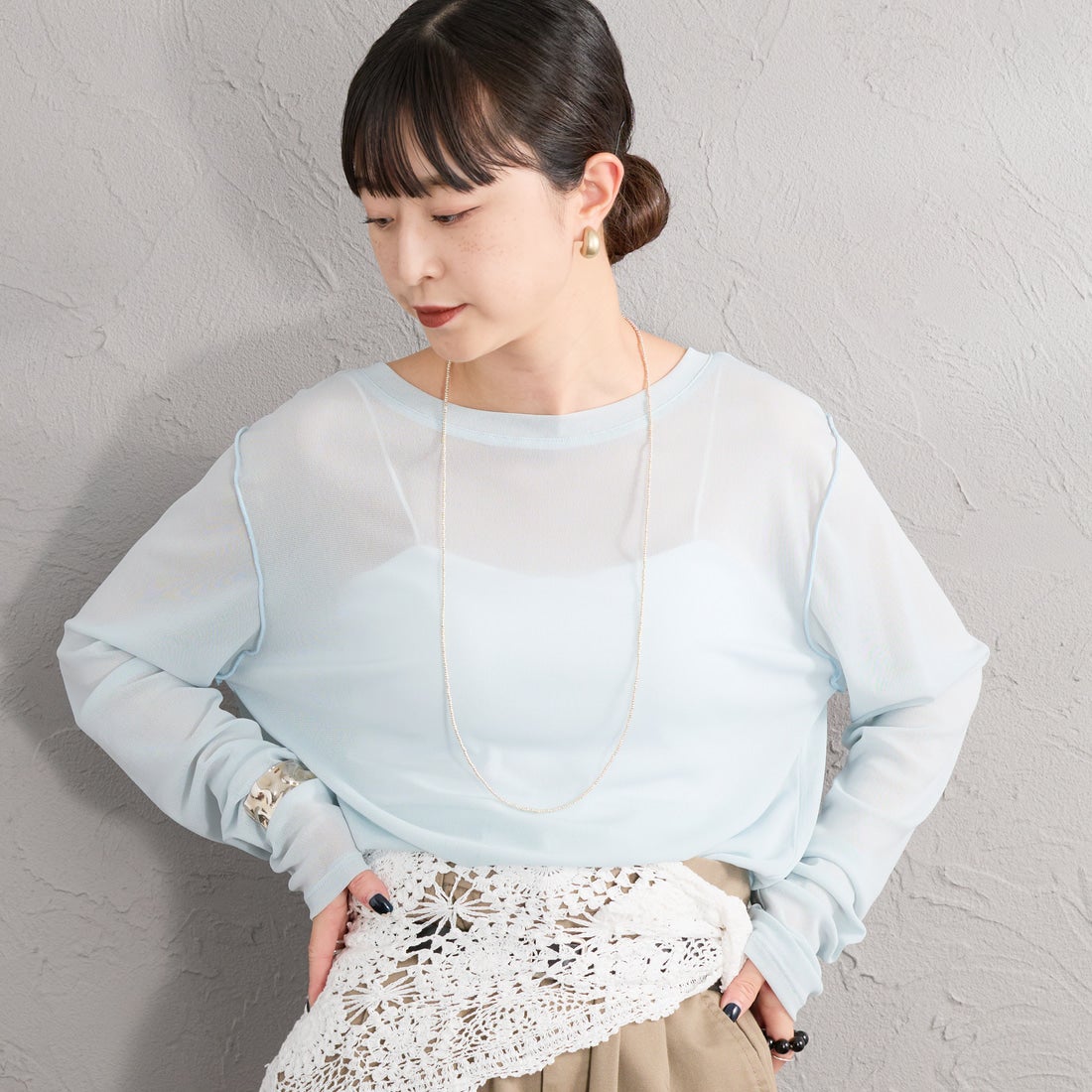 STELLA CIFFON [ステラシフォン] ビーズロングネックレス [AST1-25N06] 00 SILVER
