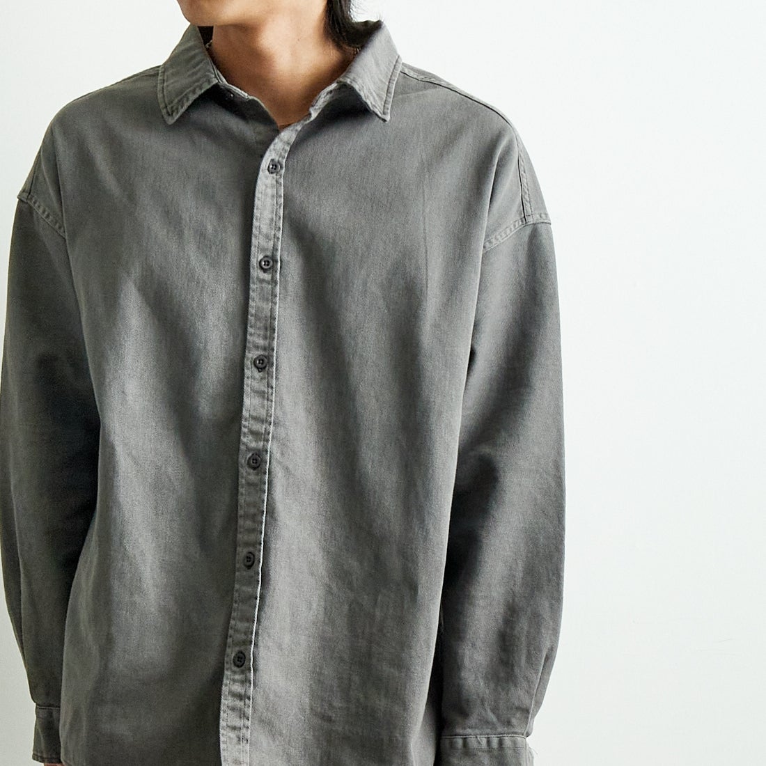 HELLO CALIF [ハローカリフ] ピグメントツイルシャツ [TH-3887] SMOKE