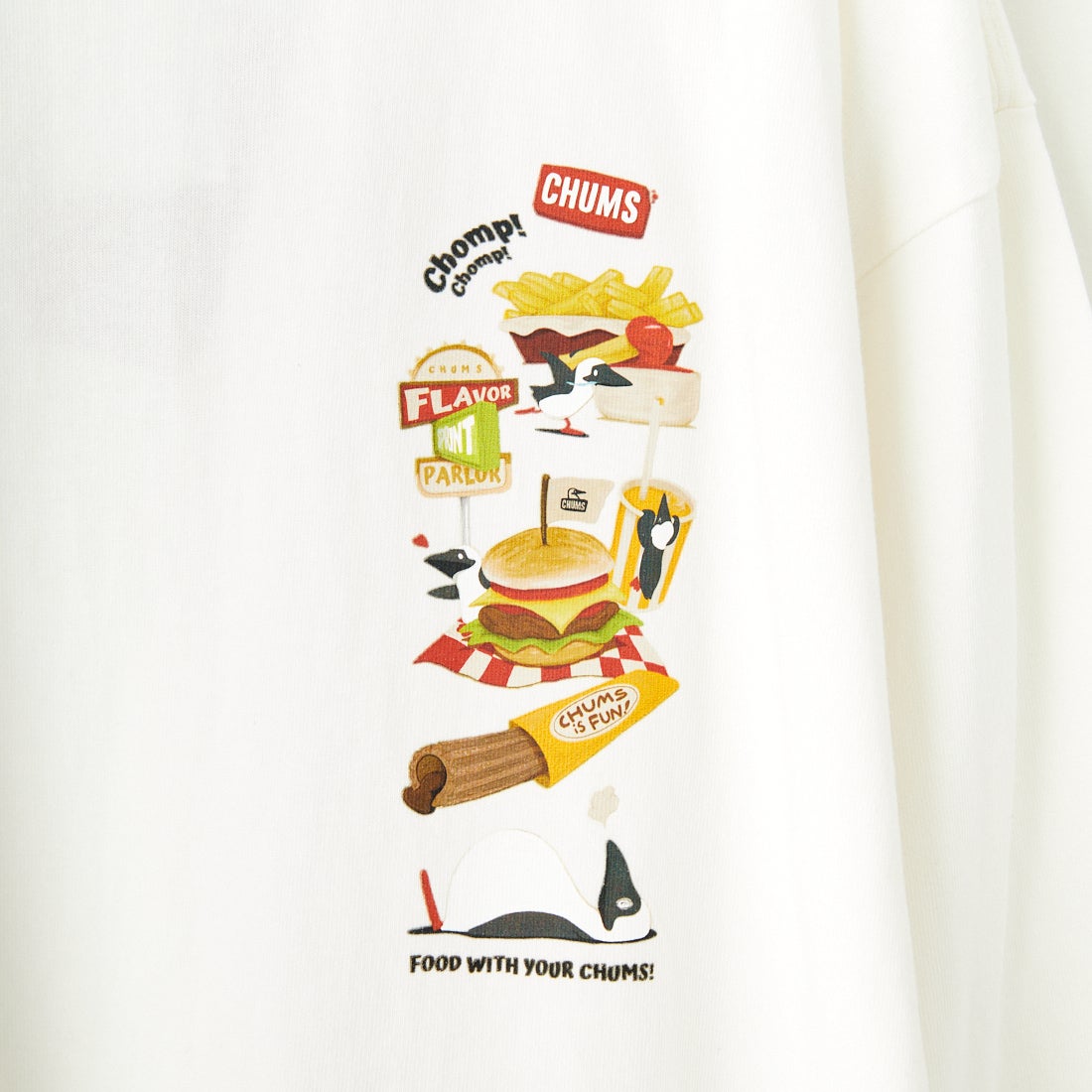 CHUMS [チャムス] ファストフードロングスリーブTシャツ [CH11-2515] W001 WHITE
