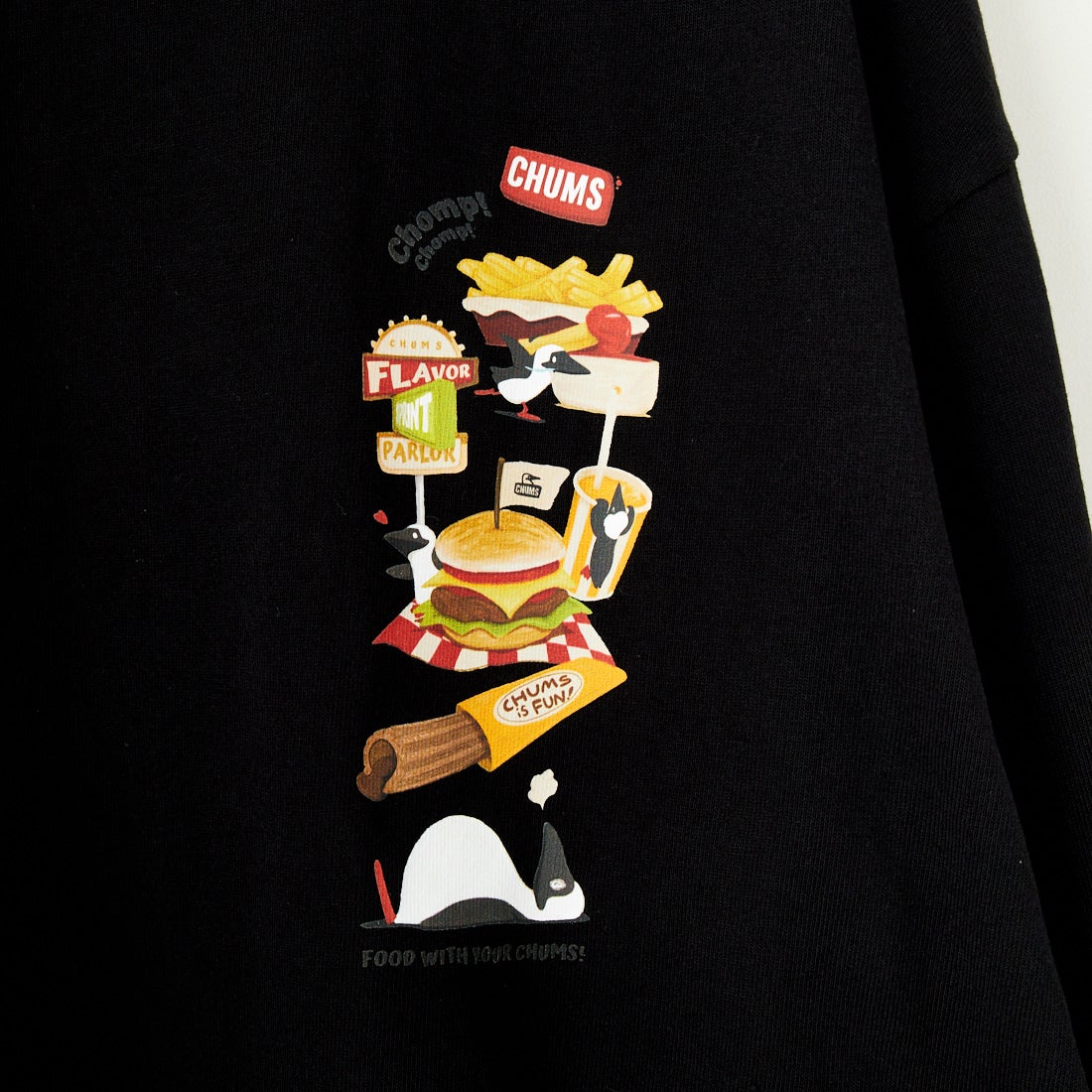 CHUMS [チャムス] ファストフードロングスリーブTシャツ [CH11-2515] K001 BLACK