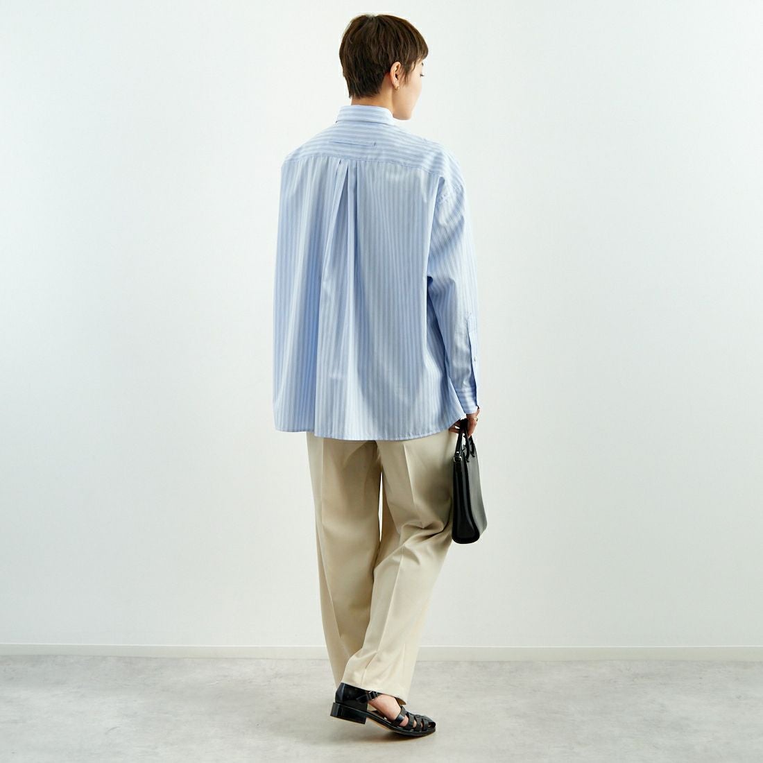 TICCA [ティッカ] スクエアビッグシャツ [TBES-011] BLU STRIPE