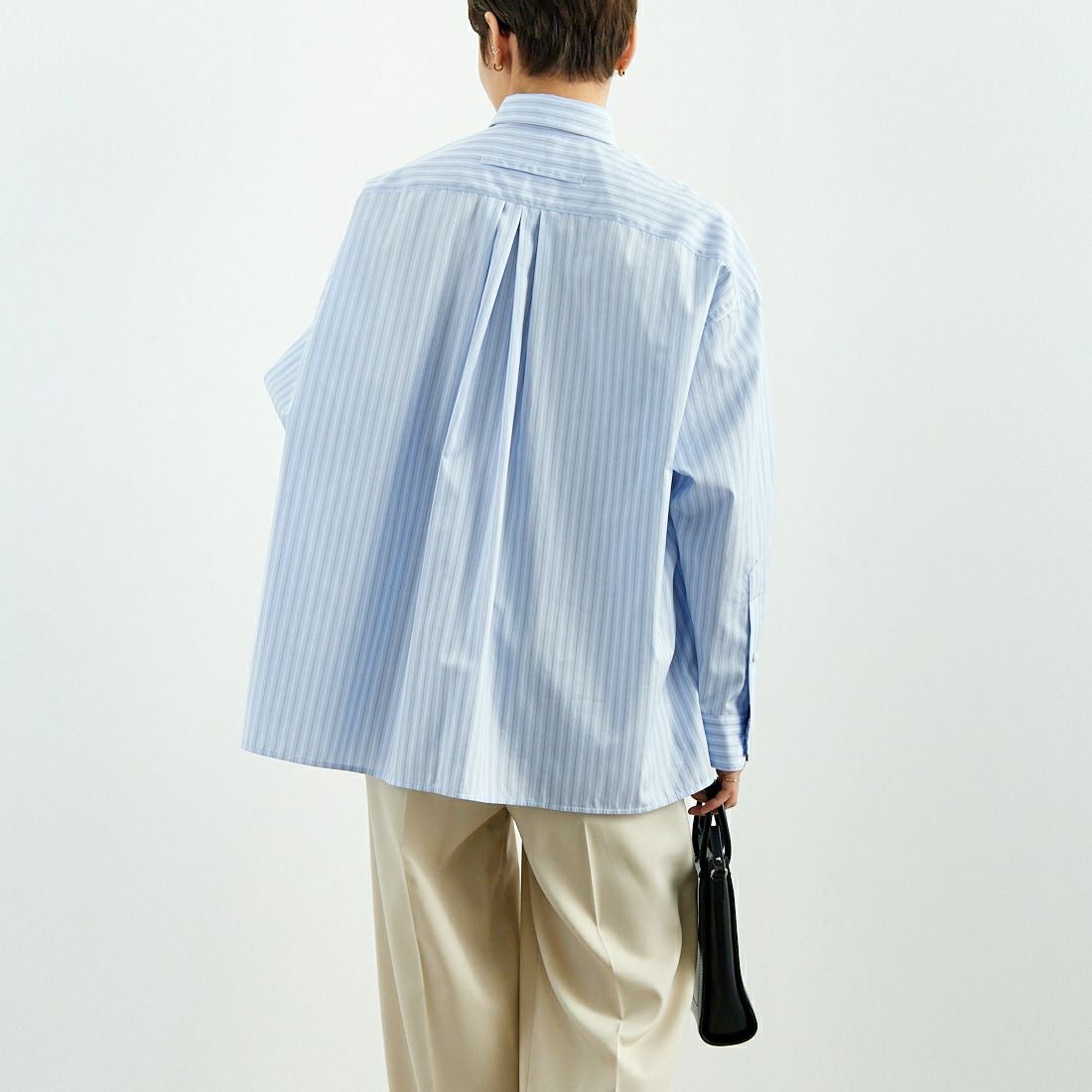 TICCA [ティッカ] スクエアビッグシャツ [TBES-011] BLU STRIPE