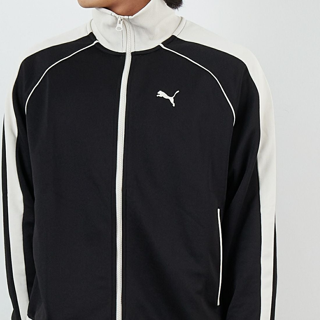 PUMA [プーマ] T7トラックジャケット JP [631209] 01 PUMA BL &&モデル身長：179cm 着用サイズ：M&&