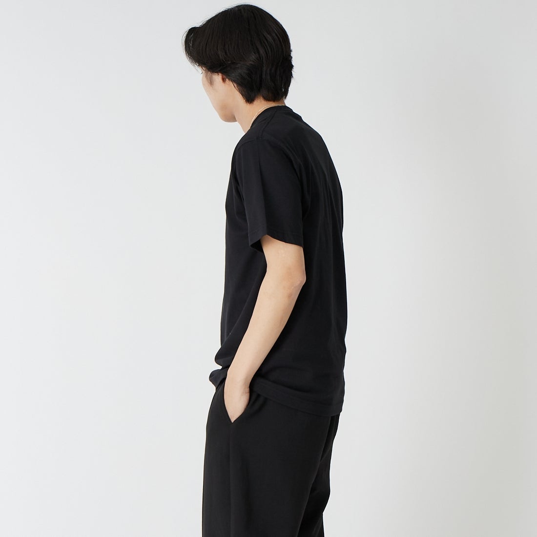 THE NORTH FACE [ザ ノースフェイス] ショートスリーブフラッシュドライヌプシコットンティー [NT32536] K &&モデル身長：179cm 着用サイズ：M&&