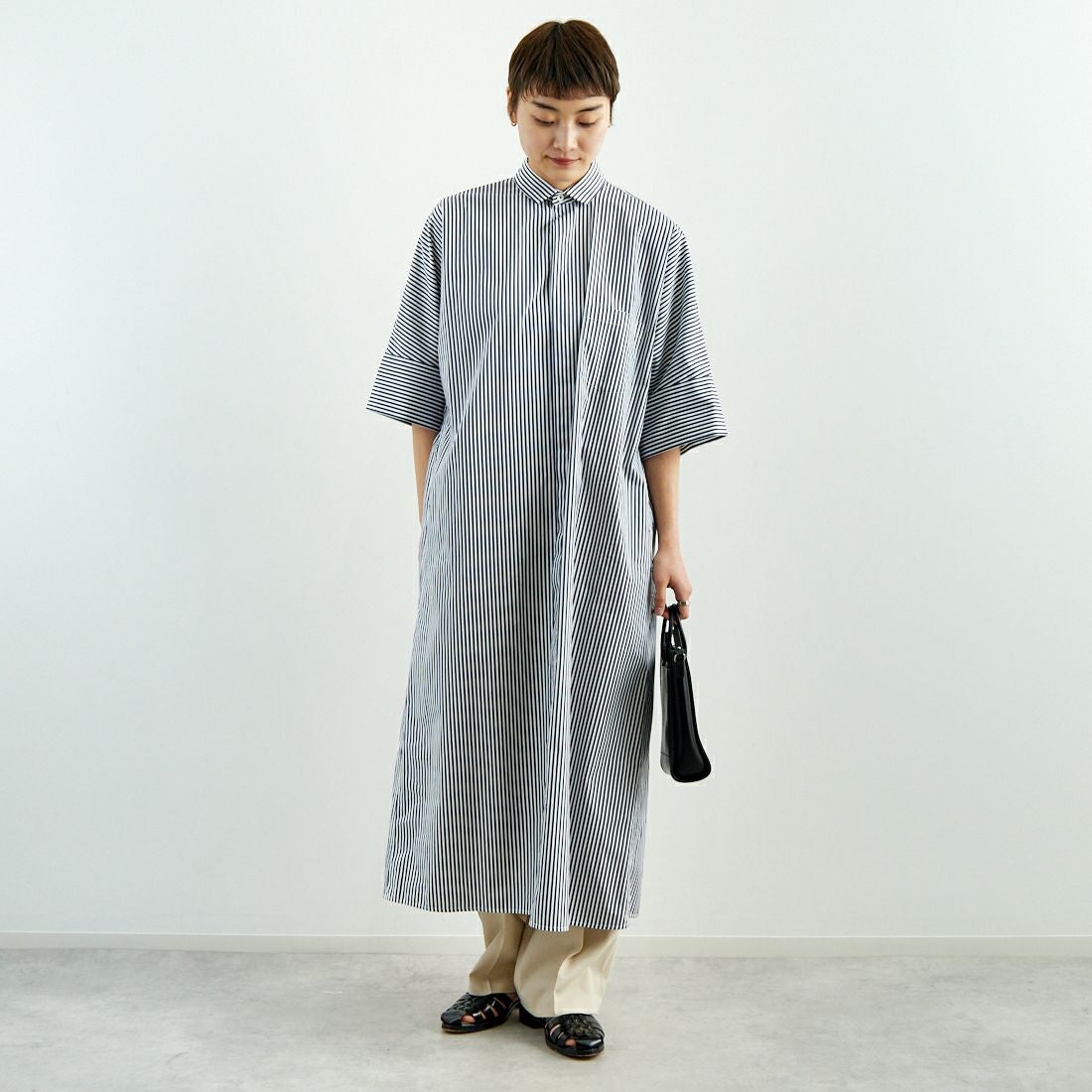 NVY STRIPE&&モデル身長：160cm 着用サイズ：F&&