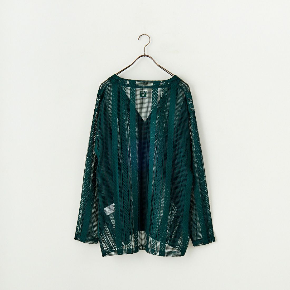 South2West8 [サウスツーウエストエイト] Vネックメッシュカーディガン [QV601] A GREEN