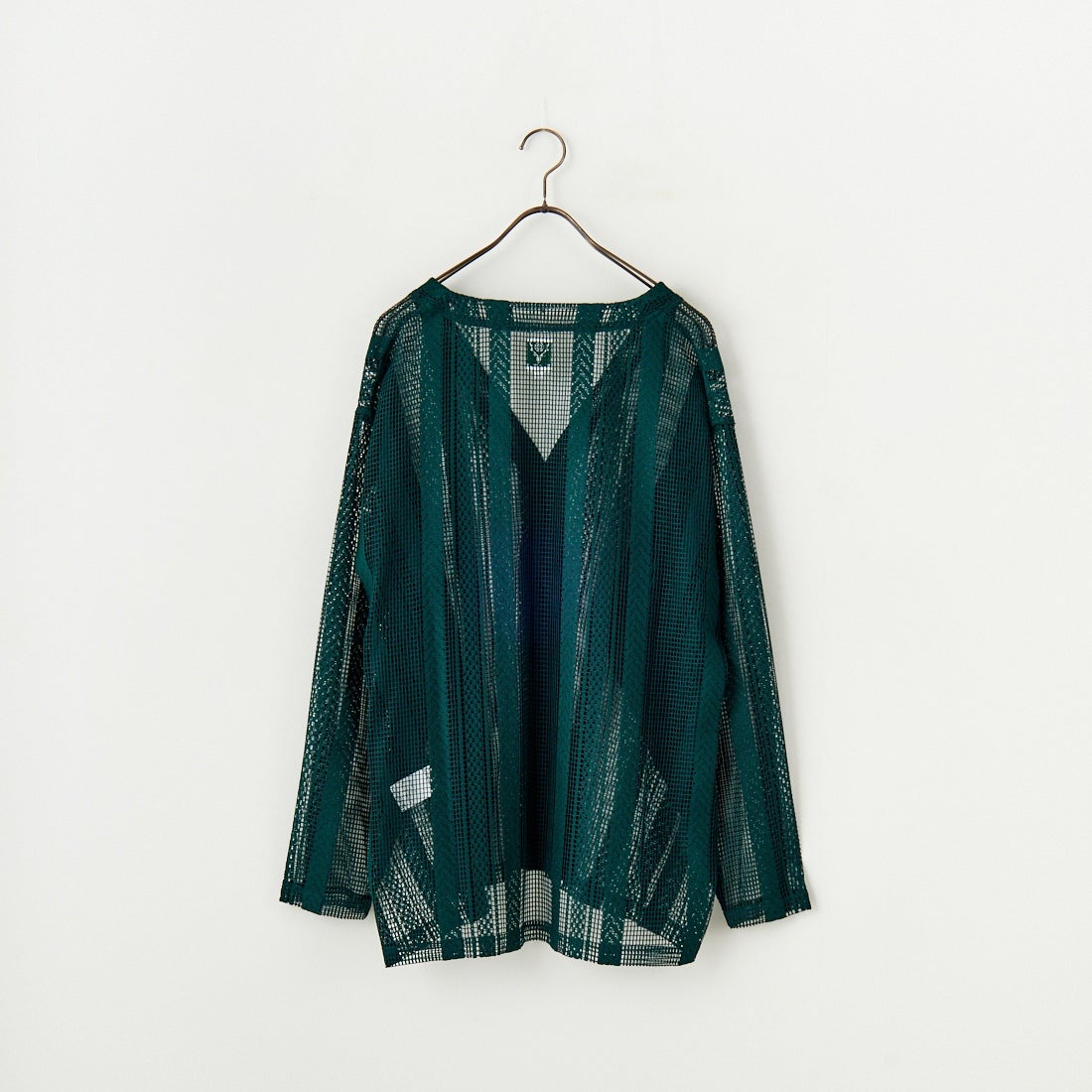 South2West8 [サウスツーウエストエイト] Vネックメッシュカーディガン [QV601] A GREEN