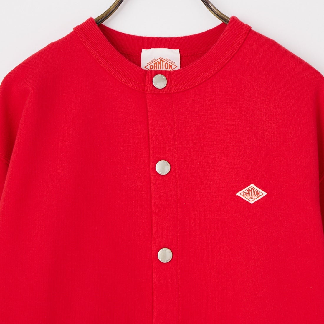 DANTON [ダントン] コットンテリー クルーネックカーディガン [DT-C0405CIN] RED