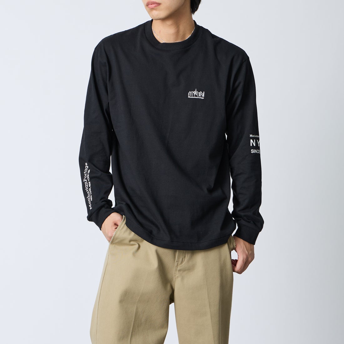 BLACK&&モデル身長：179cm 着用サイズ：L&&