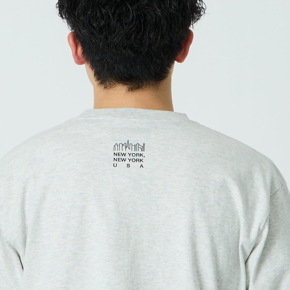 MANHATTAN PORTAGE [マンハッタンポーテージ] ワンポイントスカイラインロゴ 袖プリントロングTシャツ [MP-M580] H.GRAY