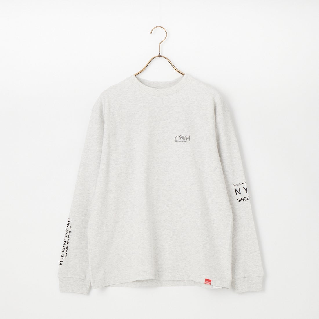MANHATTAN PORTAGE [マンハッタンポーテージ] ワンポイントスカイラインロゴ 袖プリントロングTシャツ [MP-M580] H.GRAY