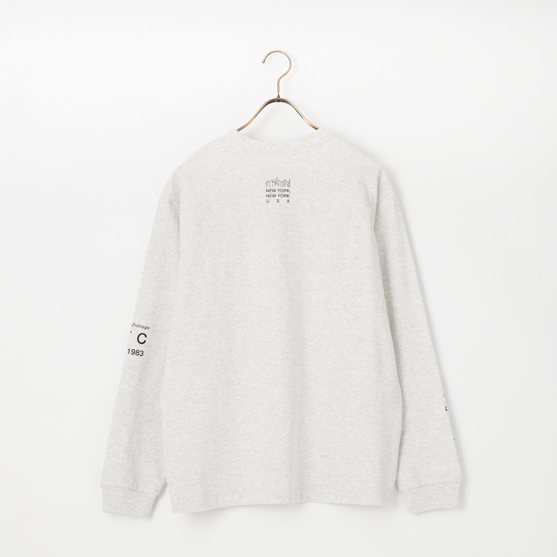MANHATTAN PORTAGE [マンハッタンポーテージ] ワンポイントスカイラインロゴ 袖プリントロングTシャツ [MP-M580] H.GRAY